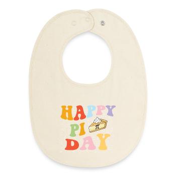 Happy Pi Day 3.14 Math Class Science Nerd - Baby Organic Bib - soft Ecru - Front