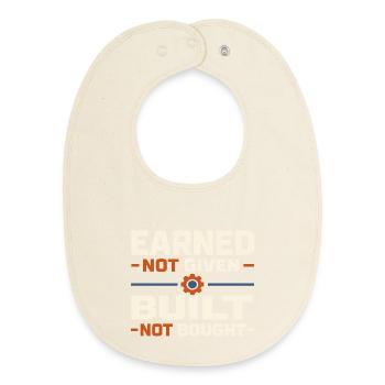 Mode de vie ouvrier Fierté ouvrière Travail - Bavoir bébé bio - écru doux - Devant