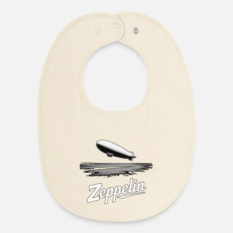 Dirigeable Zeppelin Rétro Vintage - Bavoir bébé bio - écru doux