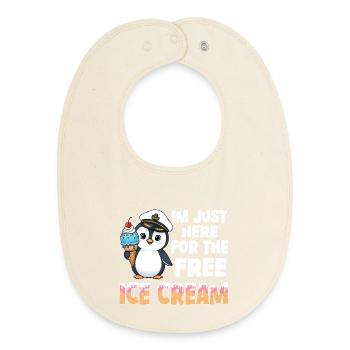 Capitaine Pingouin Tee - Bavoir bébé bio - écru doux - Devant