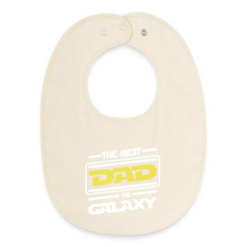 The best Dad in the galaxy - Parody humor - Baby Organic Bib - soft Ecru - Front
