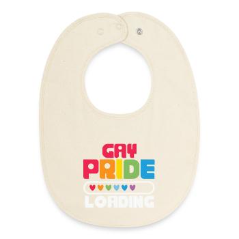 gay pride, LGBT; gay, lesbienne - Bavoir bébé bio - écru doux - Devant