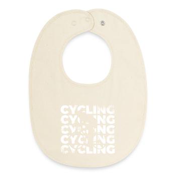 Croquis cycliste - Bavoir bébé bio - écru doux - Devant