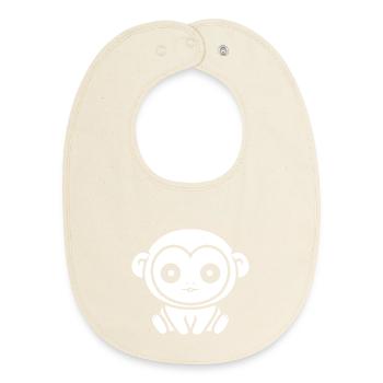 ouistiti - Bavoir bébé bio - écru doux - Devant