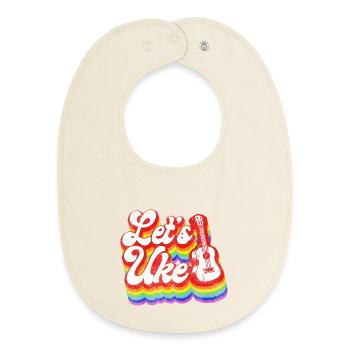 Hawaiian Ukulele Uke Retro Vintage - Baby Organic Bib - soft Ecru - Front