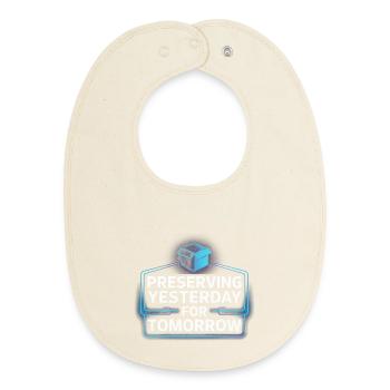 Neon Nostalgia: Preserving Yesterday - Baby Organic Bib - soft Ecru - Front