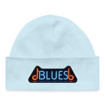BLUES NEON – Klangbild - Baby Organic Mütze - Puderblau - Vorne