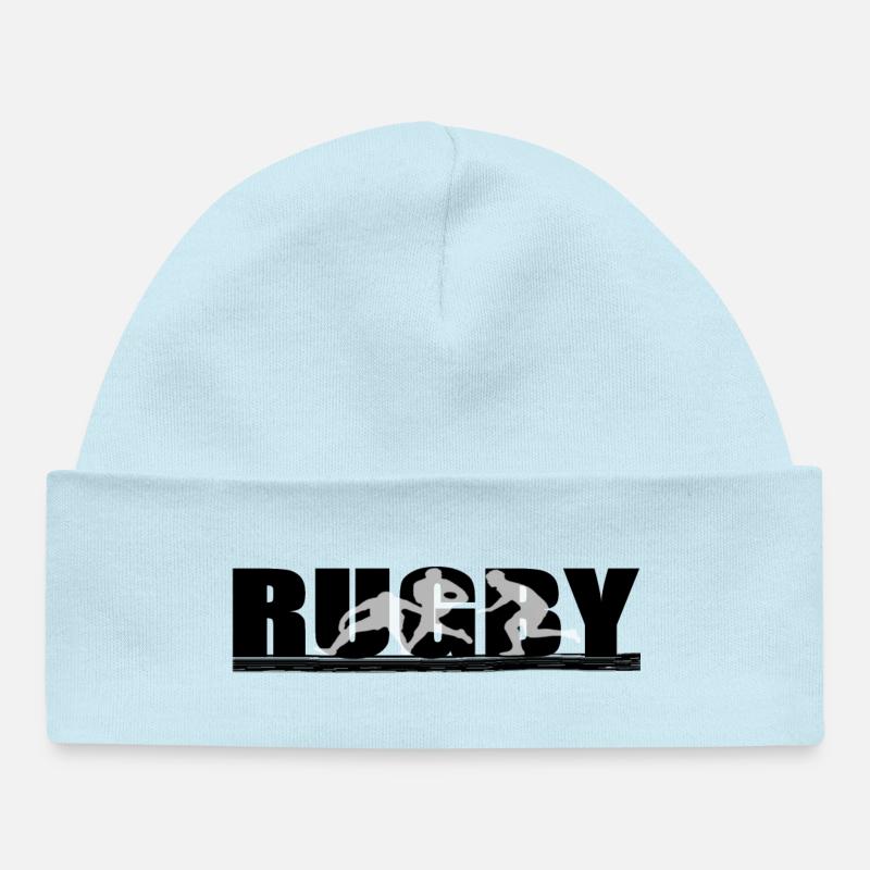 Rugby - Bonnet bébé bio - bleu poudré
