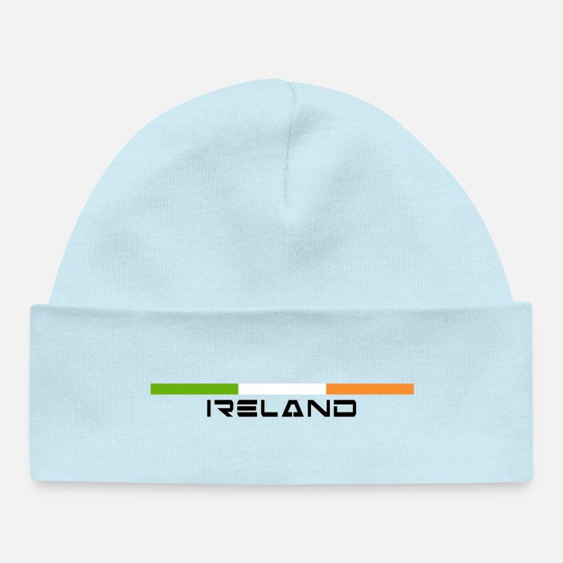 drapeau Ireland flag - Bonnet bébé bio - bleu poudré