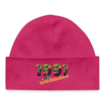 1991 – Design de jeux rétro numériques - Bonnet bébé bio - hot pink - Devant