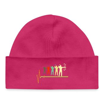 Bogenjagd-Herzschlag-Retro-Bogenschützen-Silhouette - Baby Organic Mütze - hot Pink - Vorne