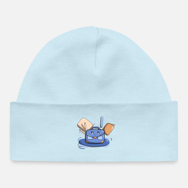 Cartable Bleu - Bonnet bébé bio - bleu poudré