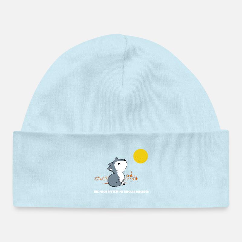 La lune affecte mon trouble bipolaire - Bonnet bébé bio - bleu poudré
