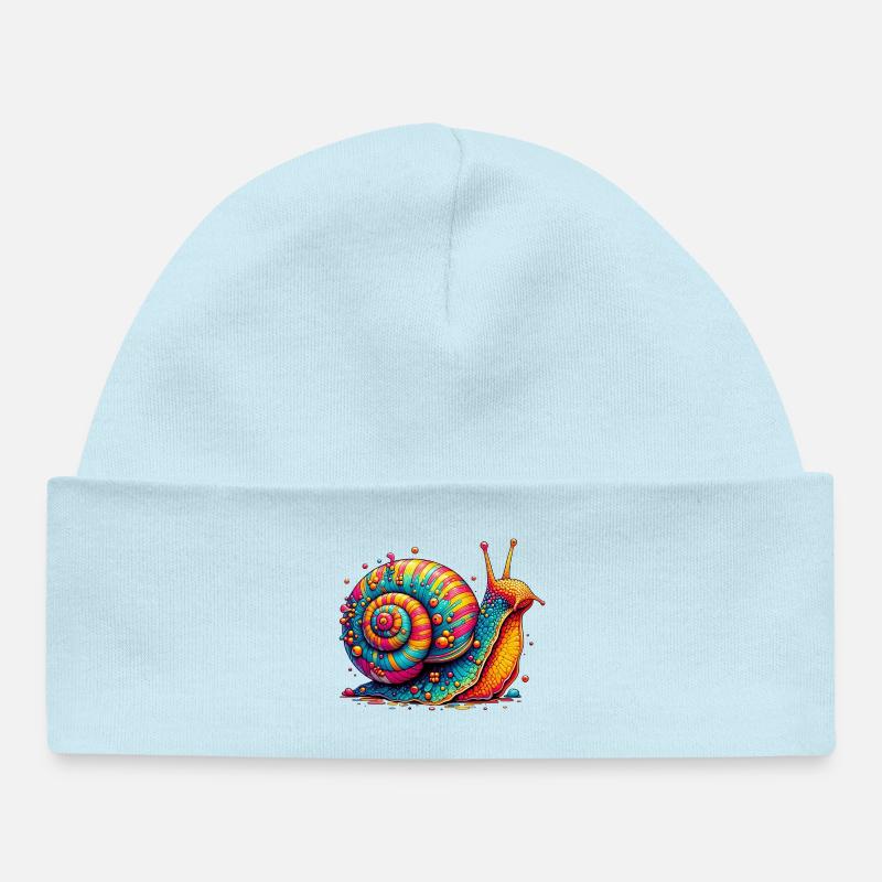 Escargot - Bonnet bébé bio - bleu poudré