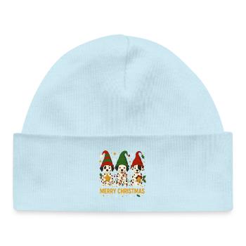 Süßes Dalmatiner Weihnachtsdesign - Baby Organic Mütze - Puderblau - Vorne