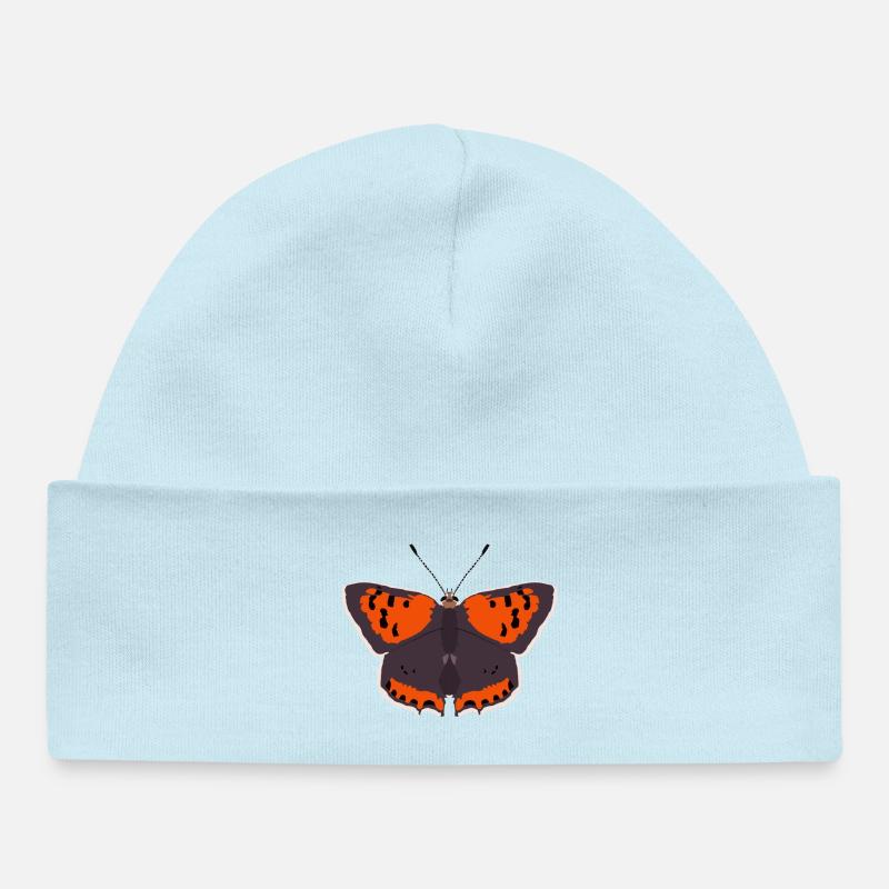 Papillons : Le Petit Papillon de Feu - Bonnet bébé bio - bleu poudré