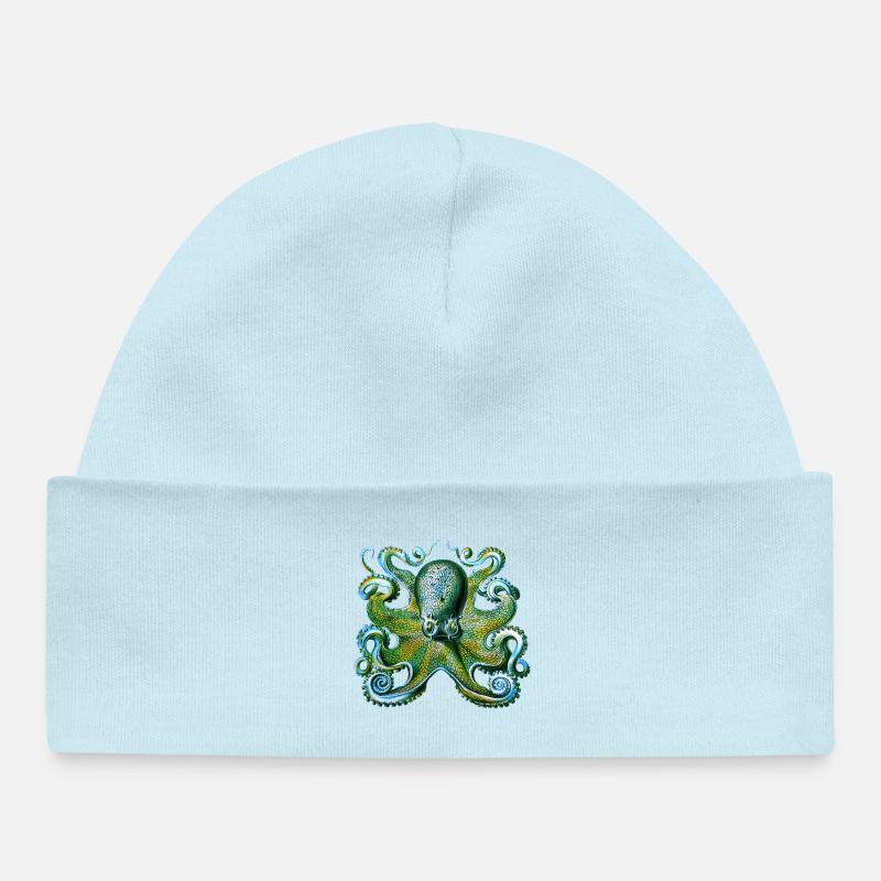pieuvre calmar tatouage tentacule monstre angs - Bonnet bébé bio - bleu poudré