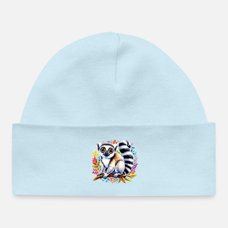 Lémurien - Bonnet bébé bio - bleu poudré