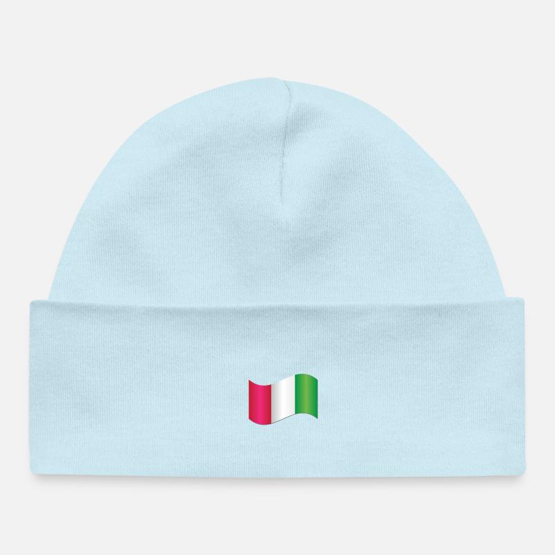 Drapeau italien - Bonnet bébé bio - bleu poudré