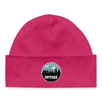 Baltic Sea Blue Hour Skyline - Baby Organic Beanie - hot pink - Front