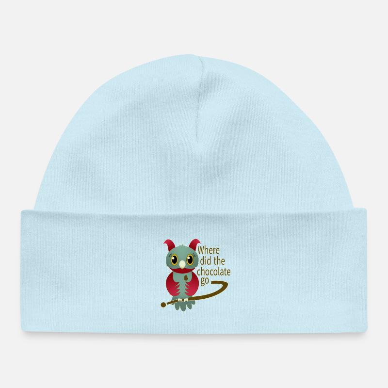Vert chocolat - Bonnet bébé bio - bleu poudré
