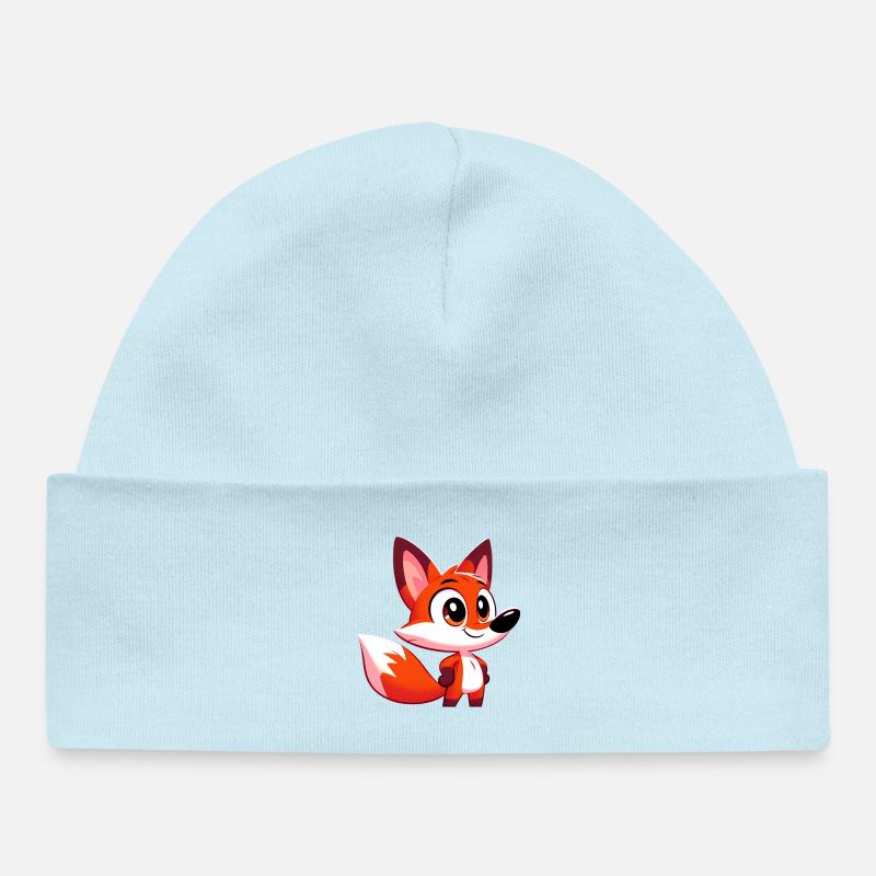 Renard - Bonnet bébé bio - bleu poudré
