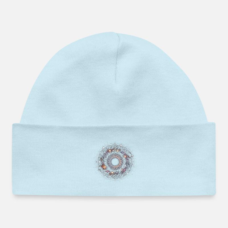 Mandala du Vide - Bonnet bébé bio - bleu poudré
