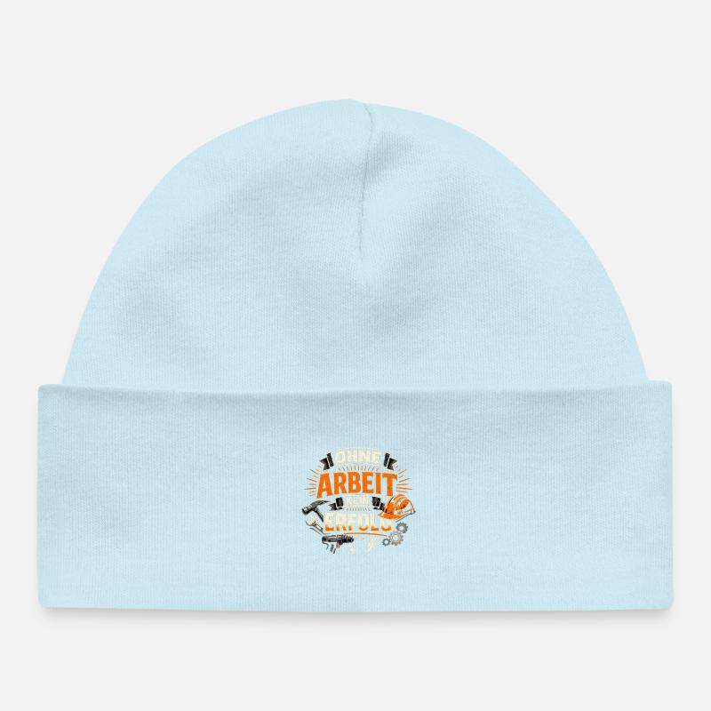 Pas de succès sans travail - Bonnet bébé bio - bleu poudré
