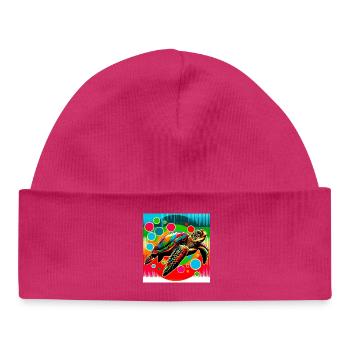 turtle - Baby Organic Beanie - hot pink - Front