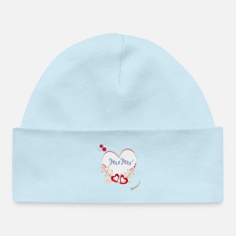 Mariage Marié - Bonnet bébé bio - bleu poudré