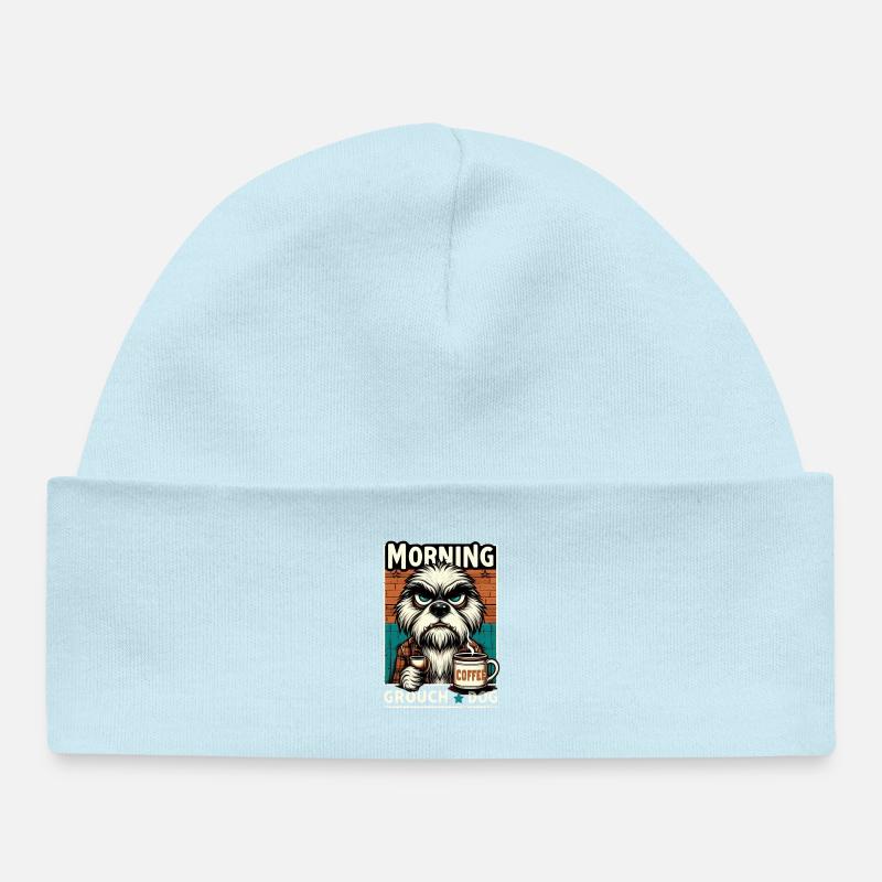 Café dès le matin - Bonnet bébé bio - bleu poudré