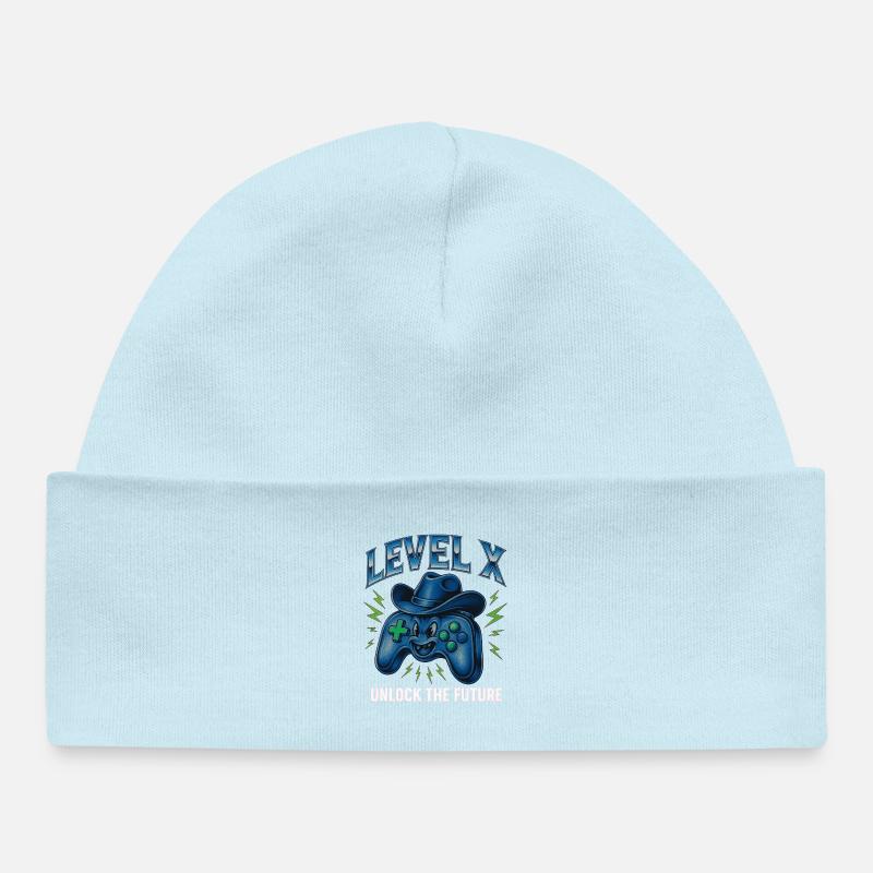 Niveau X : Débloquez l’avenir - Bonnet bébé bio - bleu poudré