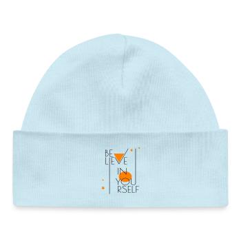 believe in yourself - Baby Organic Beanie - powder blue - Front