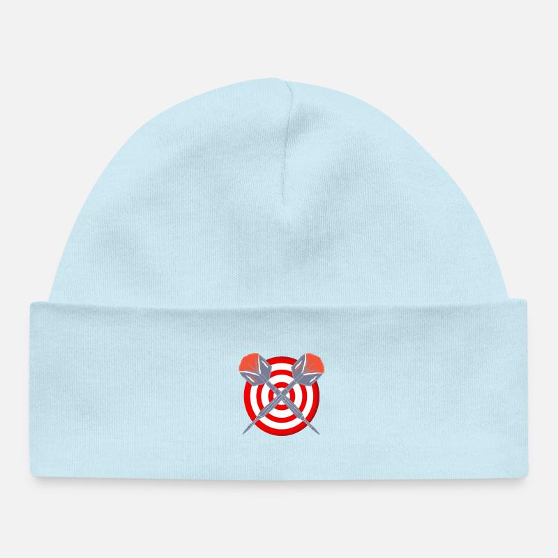 Motif croix de cible en fléchette - Bonnet bébé bio - bleu poudré