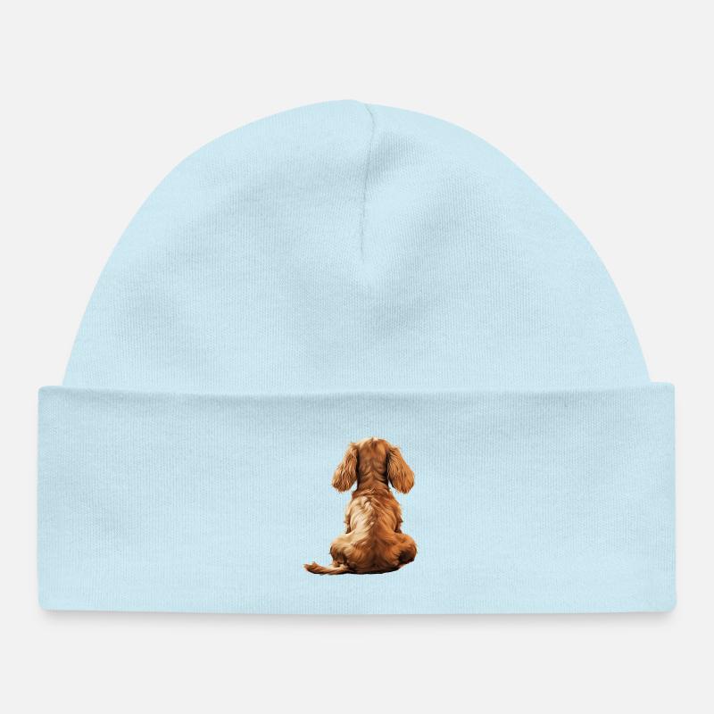 Cocker Spaniel - Baby Organic Beanie - powder blue