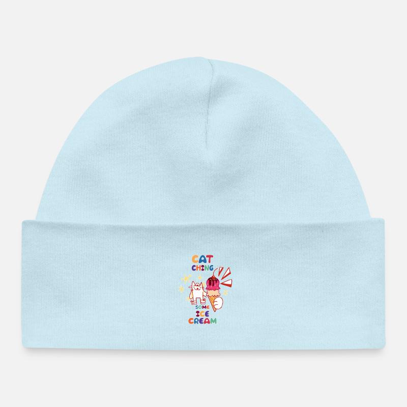 Attraper une glace - Bonnet bébé bio - bleu poudré