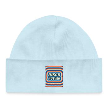 Disco Powder Retro Logo - Baby Organic Beanie - powder blue - Front