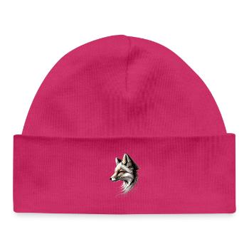 Polarfuchs Schneefuchs Eisfuchs Süßer Weißer Fuchs - Baby Organic Mütze - hot Pink - Vorne