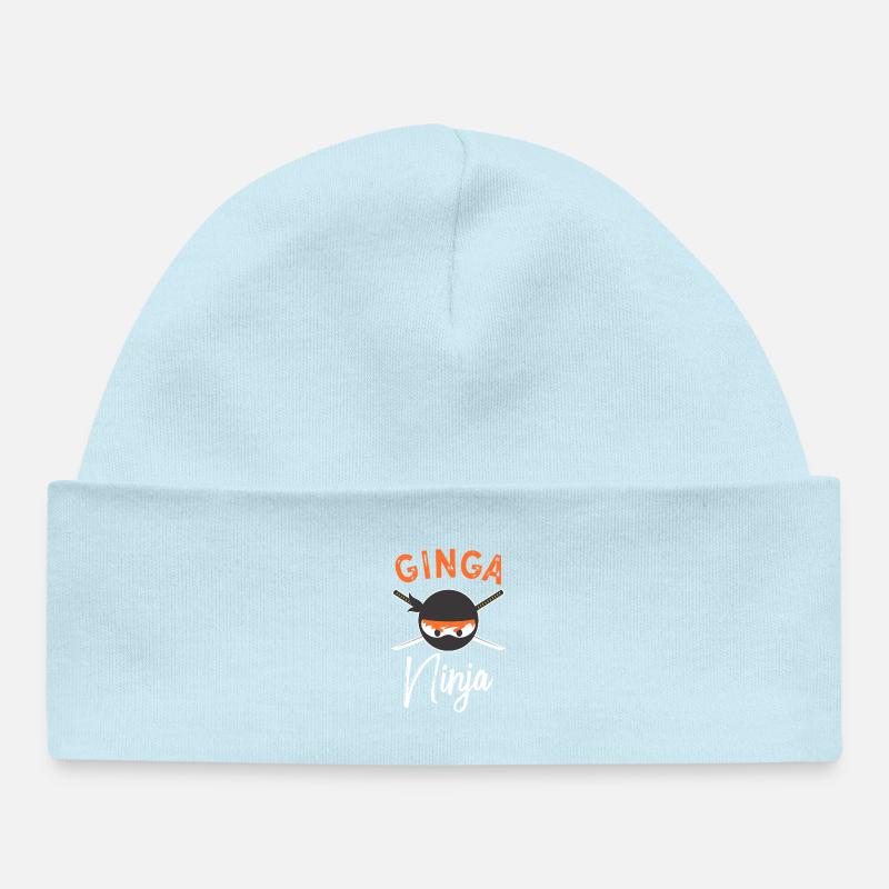Ginga Ninja Emblem - Baby Organic Beanie - powder blue