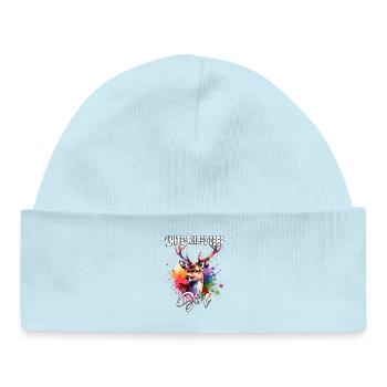 Femelle cerf de Virginie Cerf de Virginie - Bonnet bébé bio - bleu poudré - Devant