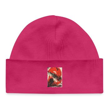 Red Moon Wilderness Silhouette - Baby Organic Mütze - hot Pink - Vorne