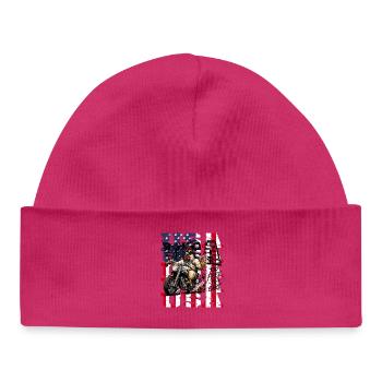 US Chicken Motorcycle trop libre pour s’en soucier plus drôle - Bonnet bébé bio - hot pink - Devant