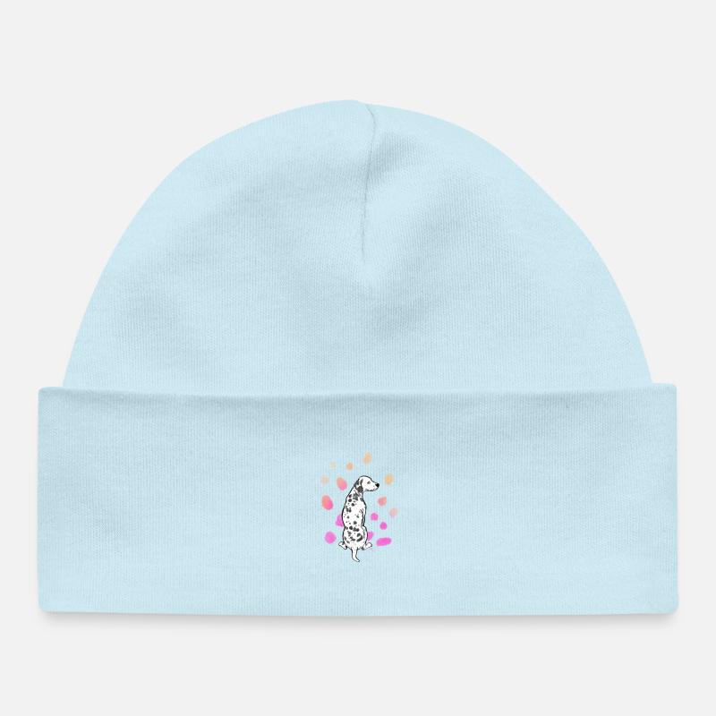 Dalmatien coloré 03 - Bonnet bébé bio - bleu poudré