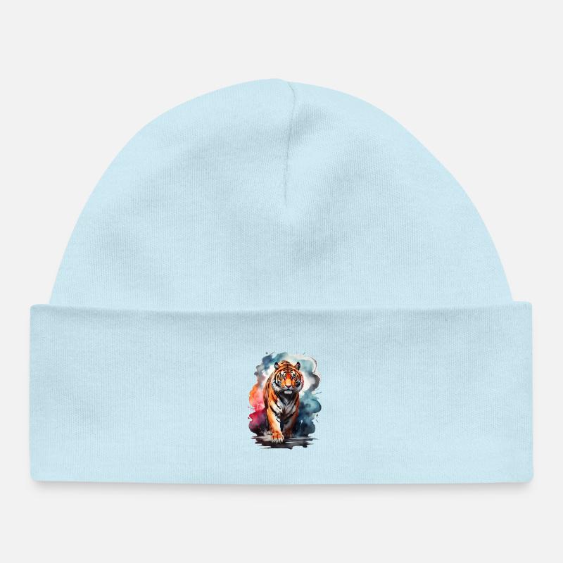 du tigre - Bonnet bébé bio - bleu poudré