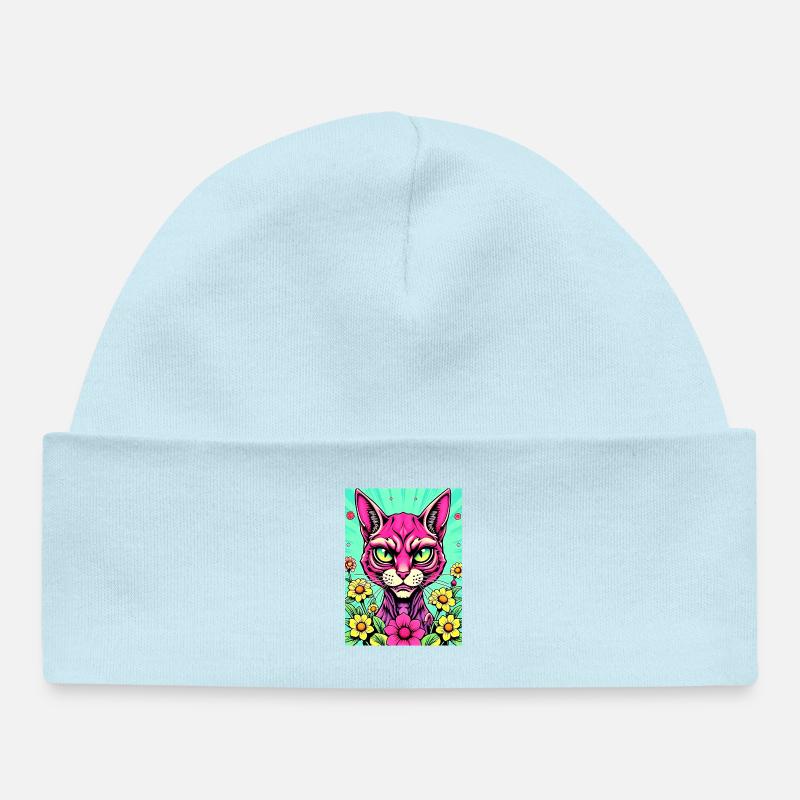 Pop-Katze 1 - Baby Organic Mütze - Puderblau
