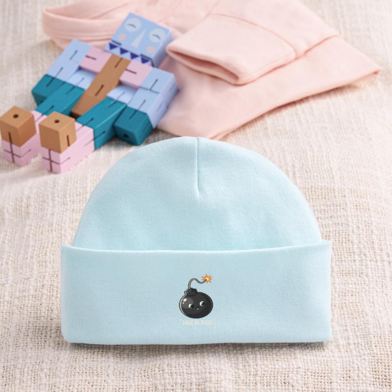 Kawaii Exploding Bomb Comic Design Baby Organic Beanie