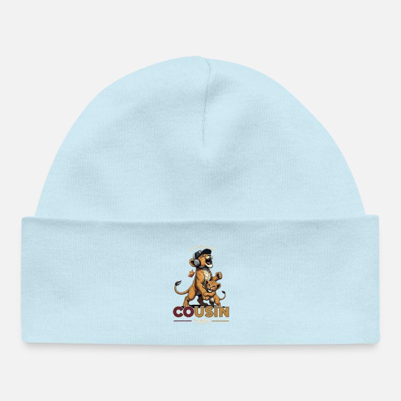 Futur Cousin 2026 Annonce Grossesse Cadeau - Bonnet bébé bio - bleu poudré