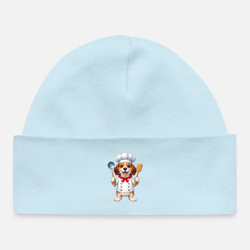 Cuisson de dessin animé Chef Rapetou Dessin animé Cuisine de chien - Bonnet bébé bio - bleu poudré