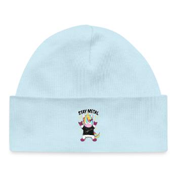 Reste Metal Licorne Rock - Bonnet bébé bio - bleu poudré - Devant