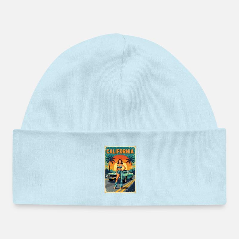 Croisière California Dream R03 - Bonnet bébé bio - bleu poudré